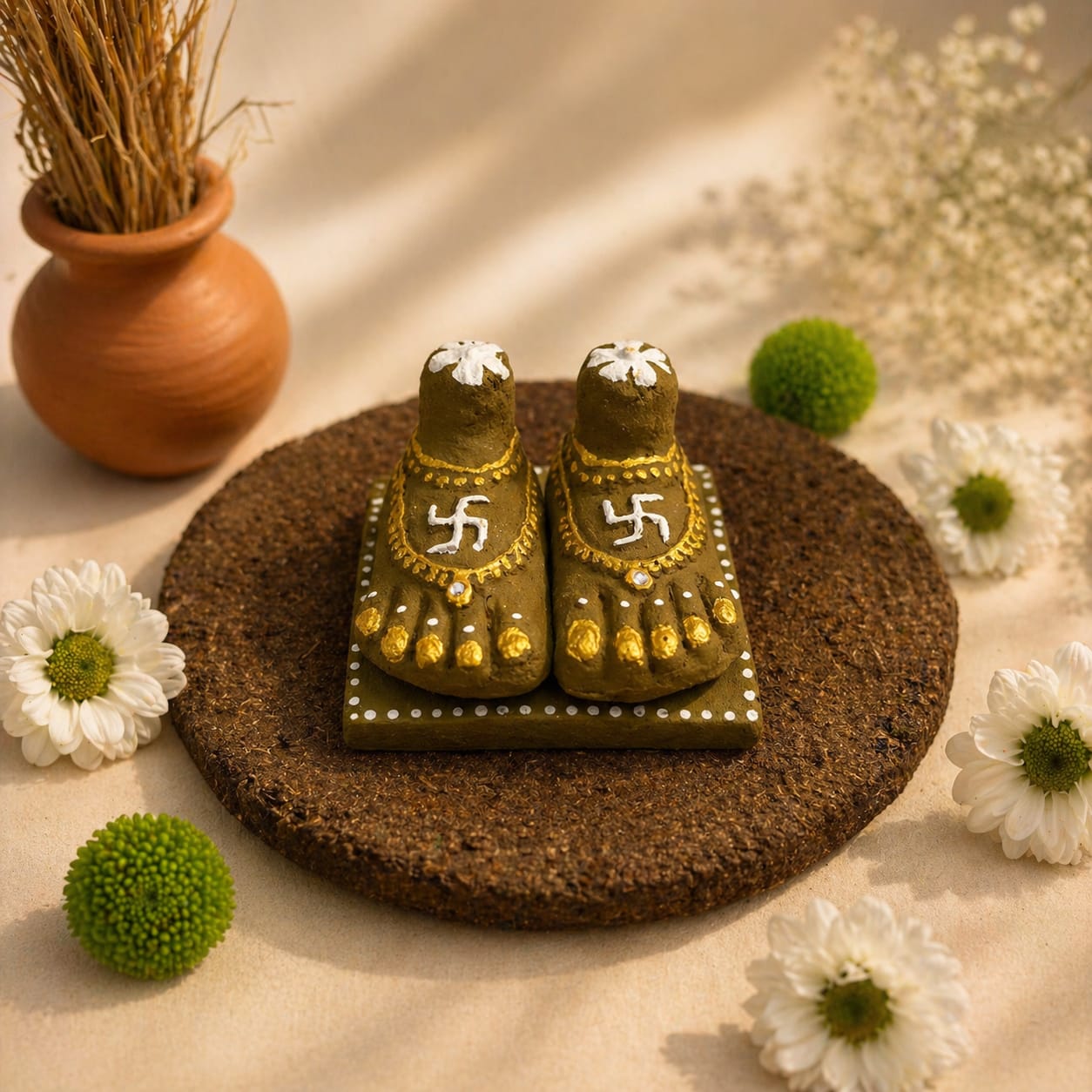 Cow Dung Laxmi Paduka
